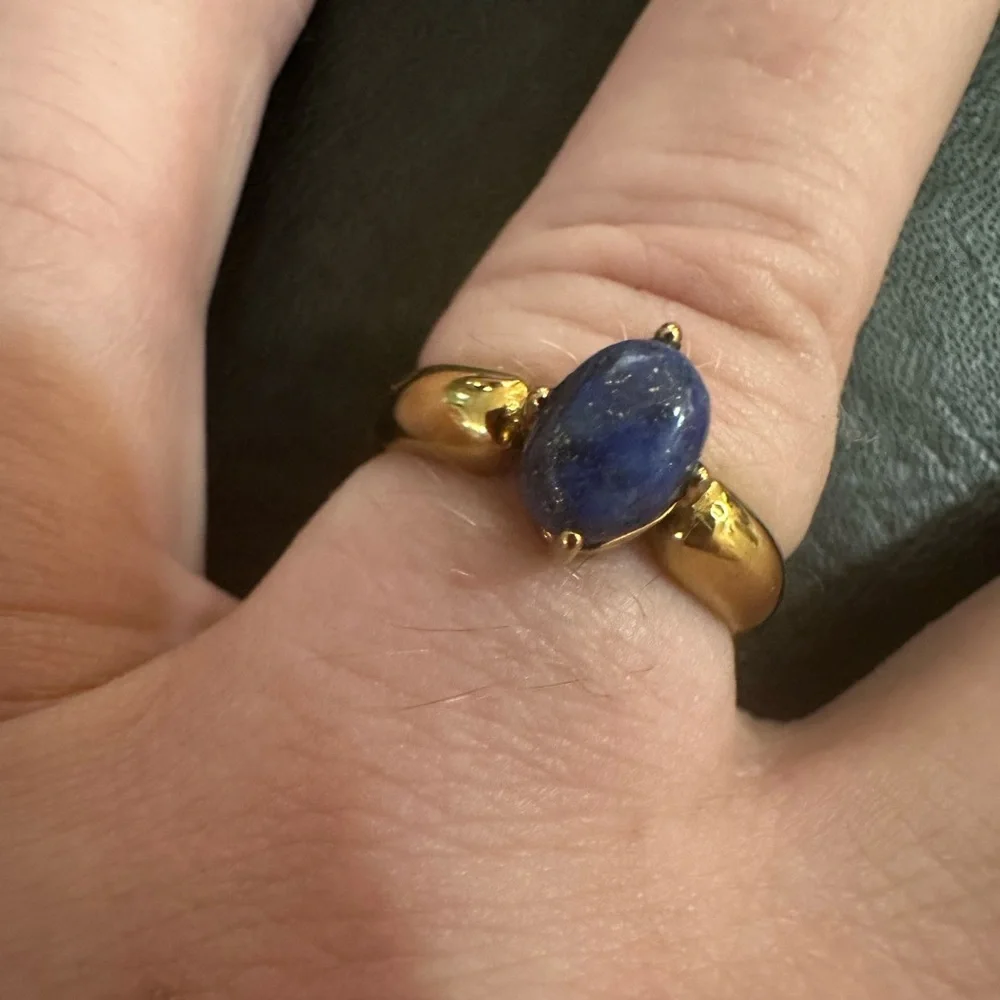 Gold Plated Natural Stone Ring
